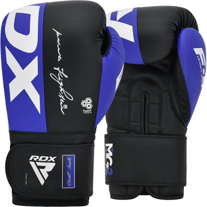 Боксерські рукавиці RDX REX F4 BLUE/BLACK-12 унцій (капа в комплекті)