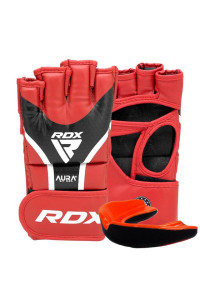 Рукавиці для ММА RDX AURA PLUS T-17 Red/Black M (капа у комплекті)