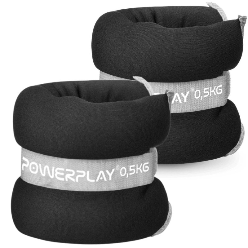 Обважнювачі-манжети для ніг та рук PowerPlay PP-4349 Ankle/Wrist Weights (2шт.*0.5 kg) (пара) Чорні