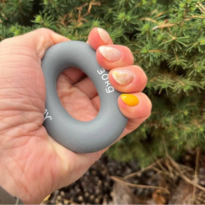 Еспандер кистьовий силіконовий PowerPlay PP-4324 Hand Grip Ring X-Hard 30 кг. Сірий
