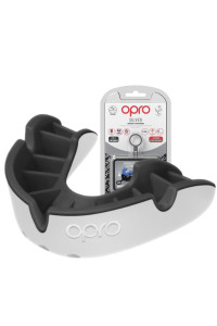 Капа OPRO Silver взрослая (возраст 11+) White/Black (art.102502005)