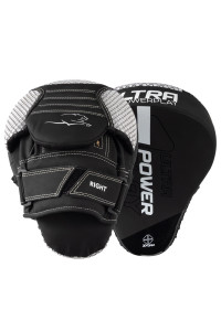 Лапы боксерские PowerPlay 3044 Pro Carbon Ultra Series Черно-Белые PU [пара]