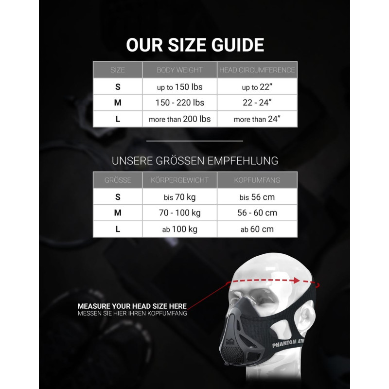 Маска для тренування дихання Phantom Training Mask Black S