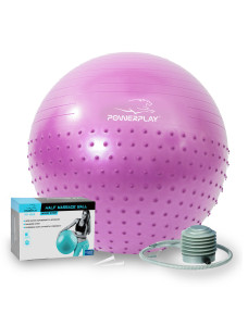 Мяч для фитнеса (фитбол) полумассажный PowerPlay 4003 ?75 cm Gymball Сиреневый + насос