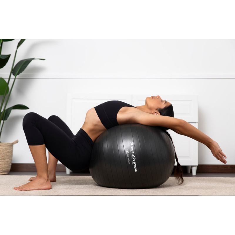 М*яч для фітнесу (фітбол) Power System PS-4012 ?65 cm PRO Gymball Black