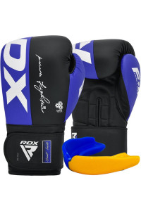 Перчатки для бокса RDX F4 Boxing Sparring Gloves Hook&Loop BLUE/BLACK 14 унций (капа в комплекте)