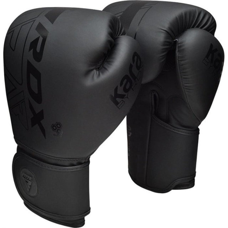 Перчатки для бокса RDX F6 Kara Matte Black 10 унций (капа в комплекте)