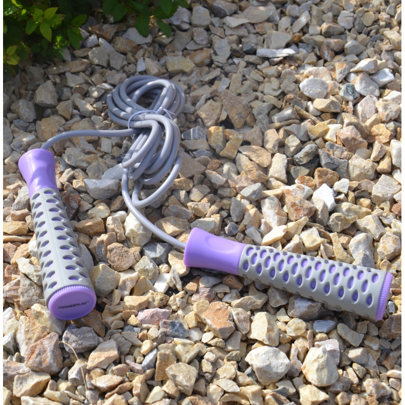 Скакалка PowerPlay 4206 Jump Rope PRO+ Серо-фиолетовая (2,75m.)