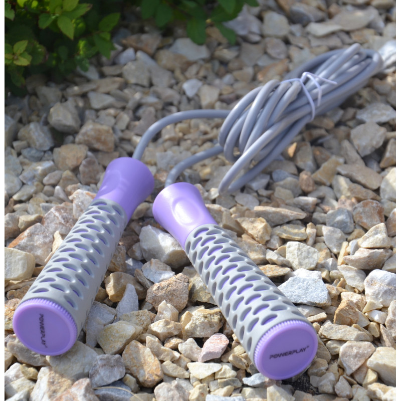 Скакалка PowerPlay 4206 Jump Rope PRO+ Серо-фиолетовая (2,75m.)