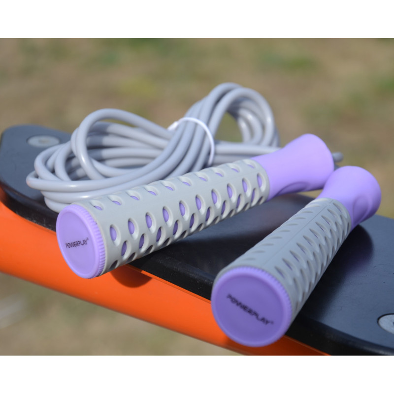 Скакалка PowerPlay 4206 Jump Rope PRO+ Серо-фиолетовая (2,75m.)