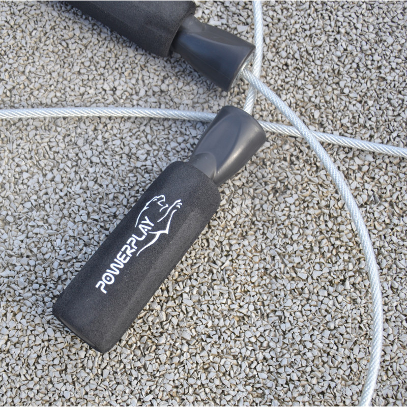 Скакалка швидкісна з підшипниками PowerPlay 4209 Sport Jump Rope Чорна (3m.)