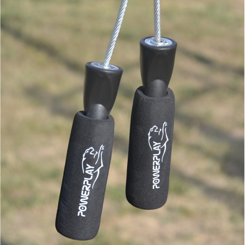 Скакалка швидкісна з підшипниками PowerPlay 4209 Sport Jump Rope Чорна (3m.)