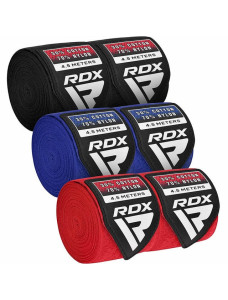 Бинти для боксу RDX RB Hand Wraps Combine 3 пари Red,Black,Blue (4.5м.)
