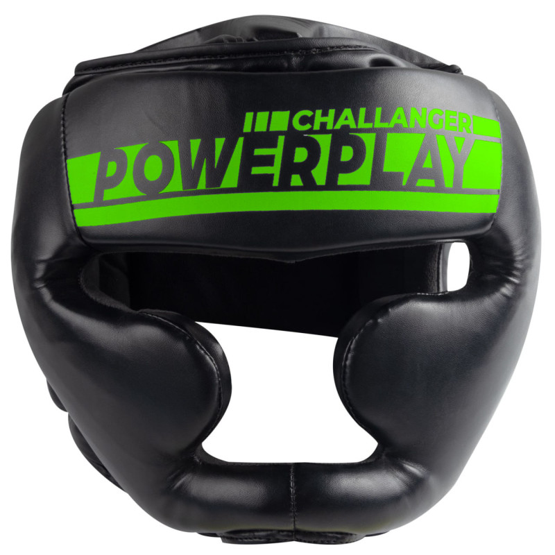 Боксерський шолом тренувальний PowerPlay 3048 Чорно-Зелений XL