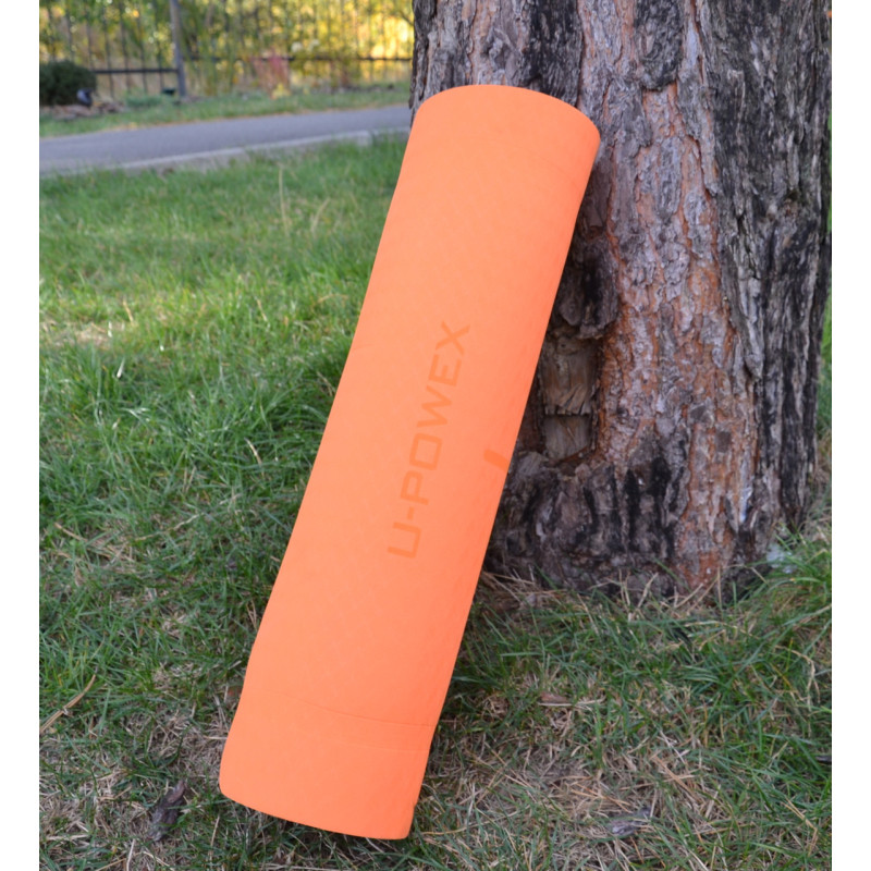 Килимок для йоги та фітнесу U-POWEX TPE Yoga mat Orange/Blue (183х61х0.6)