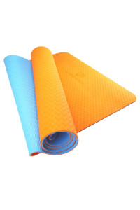 Килимок для йоги та фітнесу U-POWEX TPE Yoga mat Orange/Blue (183х61х0.6)