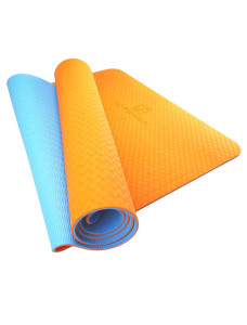 Килимок для йоги та фітнесу U-POWEX TPE Yoga mat Orange/Blue (183х61х0.6)