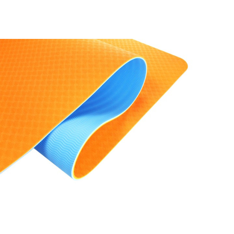 Килимок для йоги та фітнесу U-POWEX TPE Yoga mat Orange/Blue (183х61х0.6)