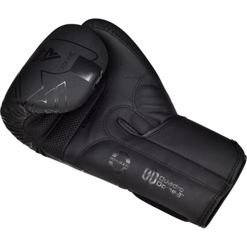 Перчатки для бокса RDX F6 Kara Matte Black 12 унций (капа в комплекте)