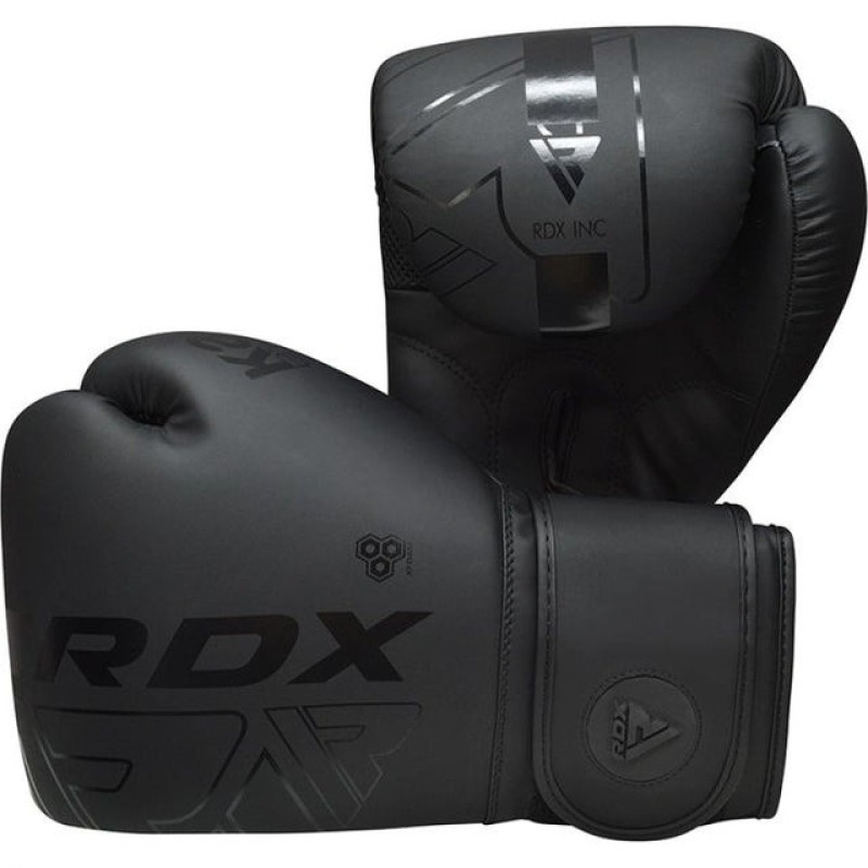 Перчатки для бокса RDX F6 Kara Matte Black 12 унций (капа в комплекте)