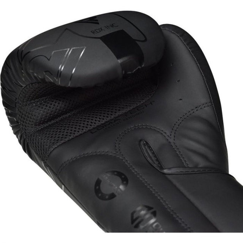 Перчатки для бокса RDX F6 Kara Matte Black 12 унций (капа в комплекте)