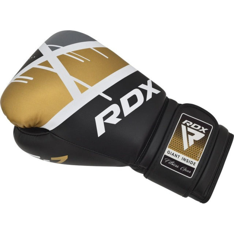 Боксерські рукавиці RDX F7 Ego Black Golden 12 унцій (капа у комплекті)