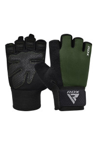 Перчатки для фитнеса RDX W1 Half Army Green Plus XL