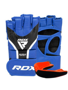 Рукавиці для ММА RDX AURA PLUS T-17 Blue/Black L (капа у комплекті)