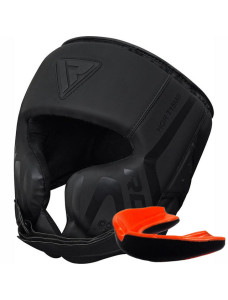 Боксерський шолом RDX T15 Noir Cheek Protector Matte Black L (капа у комплекті)