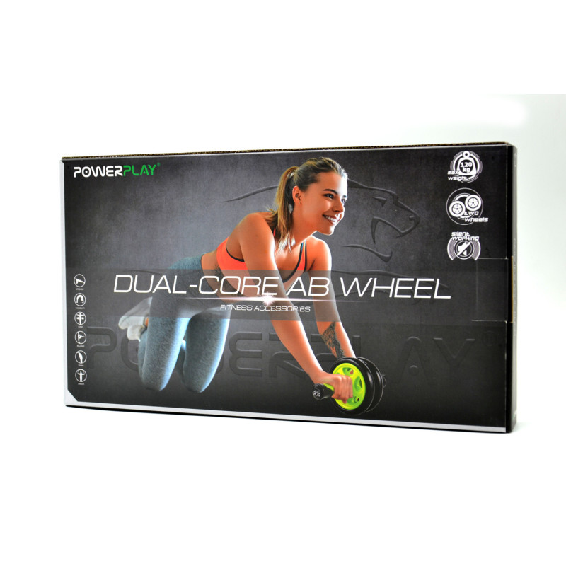 Колесо для преса подвійне PowerPlay 4327 Dual-Core Ab Wheel Чорно-червоне