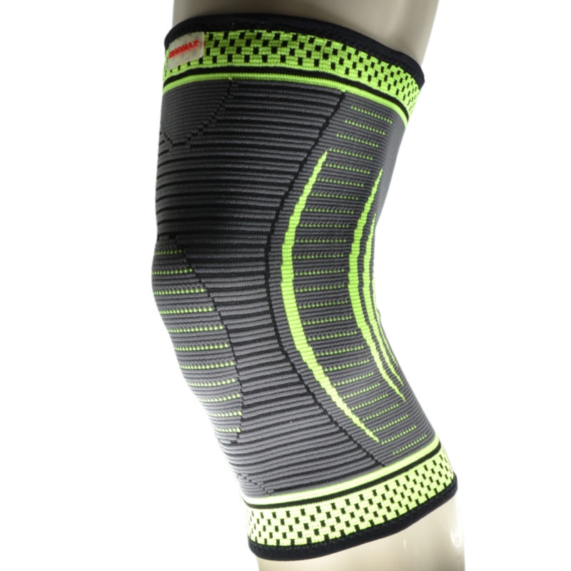 Компресійний наколінник MadMax MFA-284 3D Compressive knee support Dark grey/Neon green M