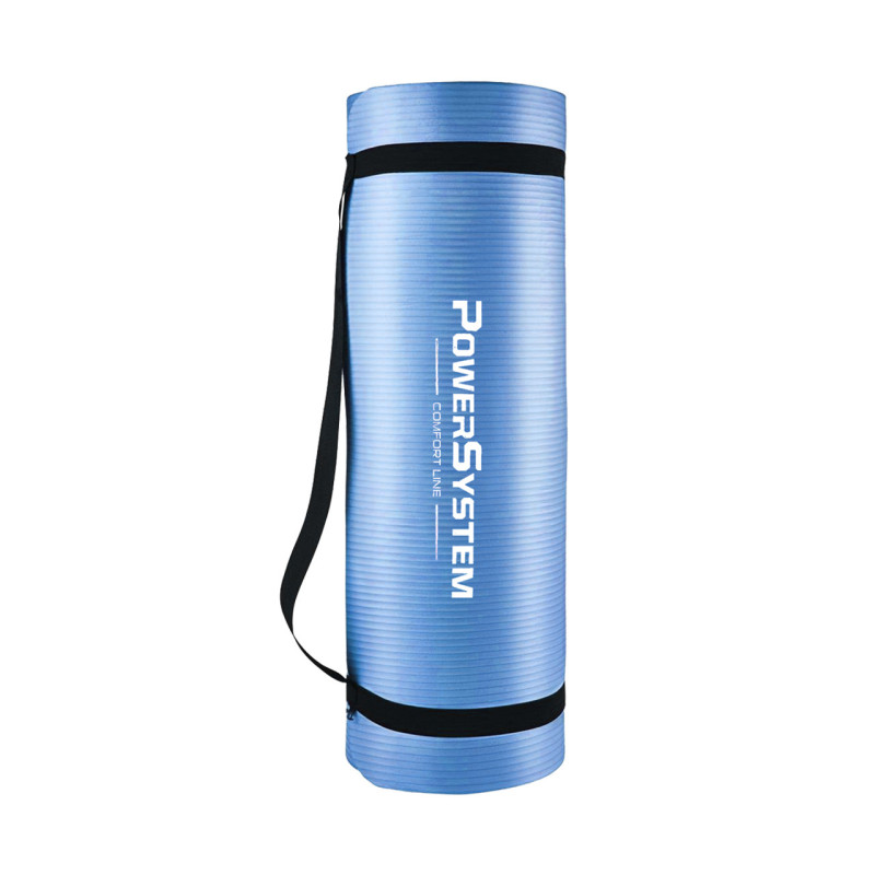 Коврик для йоги и фитнеса Power System PS-4017 NBR Fitness Yoga Mat Plus Blue (180х61х1)