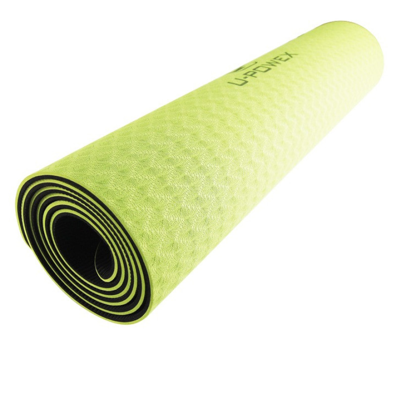 Килимок для йоги та фітнесу U-POWEX TPE Yoga mat Green/Black (183х61х0.6)