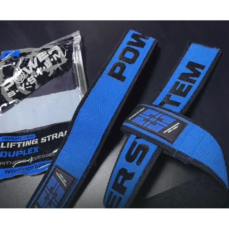 Лямки для тяги Power System PS-3401 Lifting Straps Duplex Black/Blue