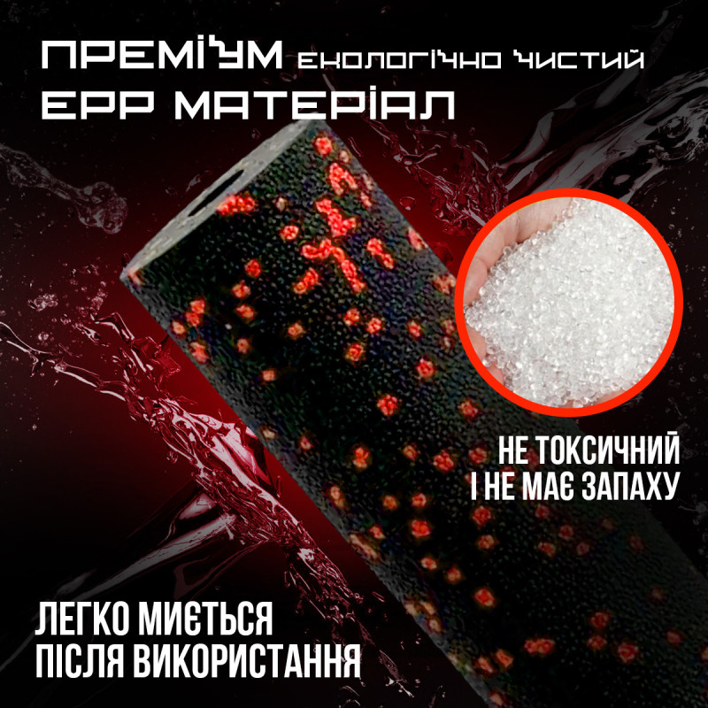 Массажный ролик (роллер) гладкий PowerPlay PP-4346 Mini EPP Foam Roller Черно/Красный (15x5,3см.)