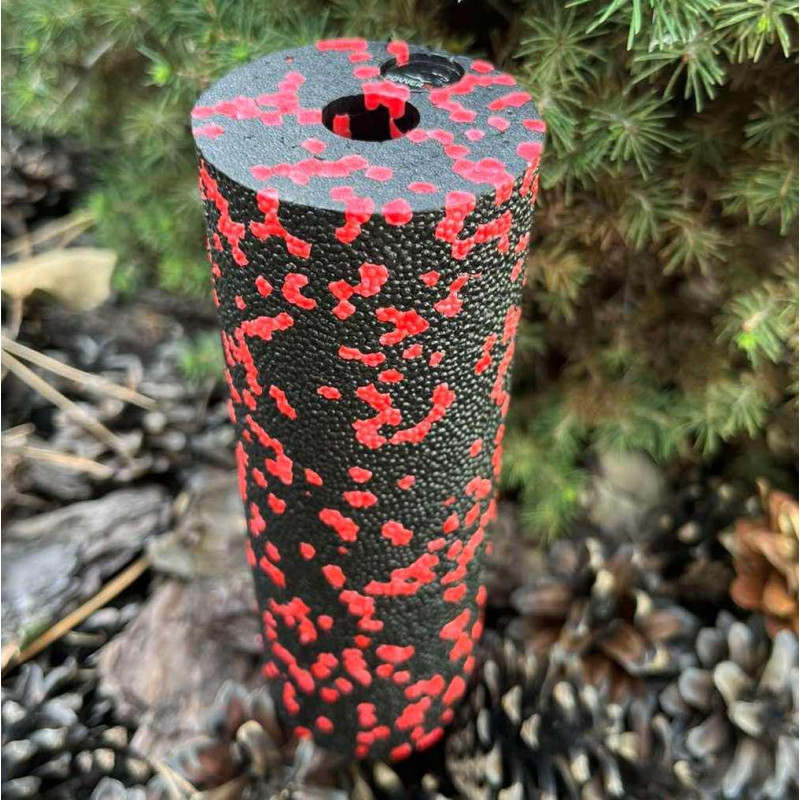 Массажный ролик (роллер) гладкий PowerPlay PP-4346 Mini EPP Foam Roller Черно/Красный (15x5,3см.)