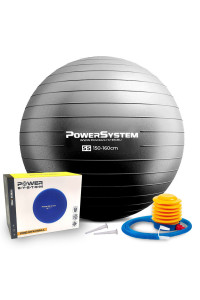 М*яч для фітнесу (фітбол) Power System PS-4011 ?55 cm PRO Gymball Black