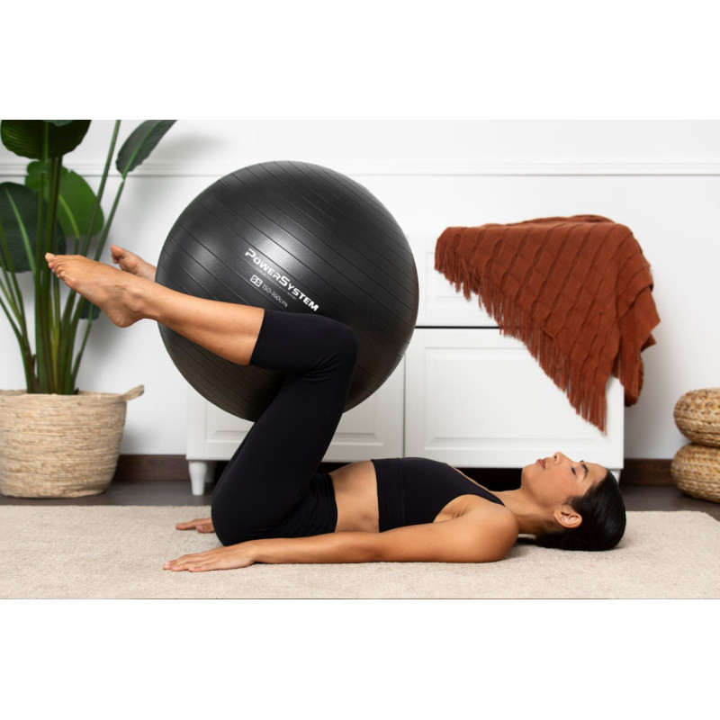М*яч для фітнесу (фітбол) Power System PS-4011 ?55 cm PRO Gymball Black