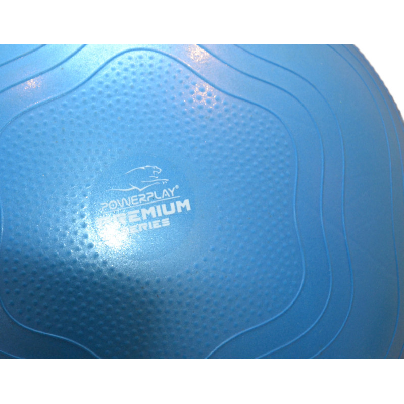 М*яч для фітнесу (фітбол) укріплений PowerPlay 4000 ?65 cm Premium Gymball Anti-Burst Синій + помпа
