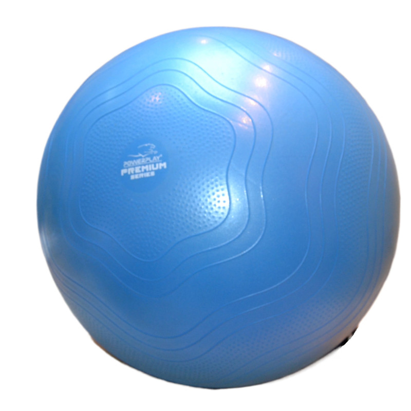 М*яч для фітнесу (фітбол) укріплений PowerPlay 4000 ?65 cm Premium Gymball Anti-Burst Синій + помпа