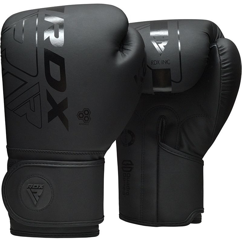 Перчатки для бокса RDX F6 Kara Matte Black 14 унций (капа в комплекте)