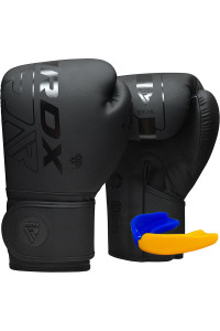 Перчатки для бокса RDX F6 Kara Matte Black 14 унций (капа в комплекте)