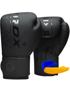 Боксерські рукавиці RDX F6 Kara Matte Black 14 унцій (капа в комплекті)