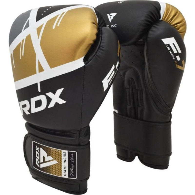Боксерські рукавиці RDX F7 Ego Black Golden 14 унцій (капа в комплекті)