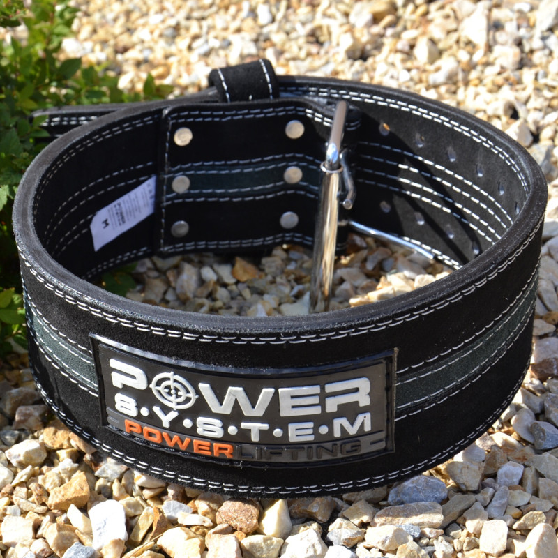 Пояс для пауерліфтингу Power System PS-3800 PowerLifting шкіряний Black/Grey Line XL