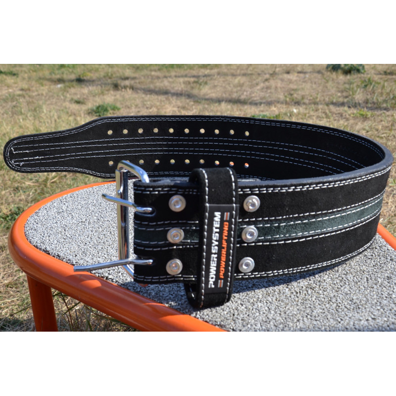 Пояс для пауерліфтингу Power System PS-3800 PowerLifting шкіряний Black/Grey Line XL