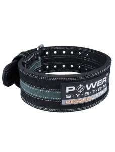 Пояс для пауэрлифтинга Power System PS-3800 PowerLifting кожаный Black/Grey Line XL