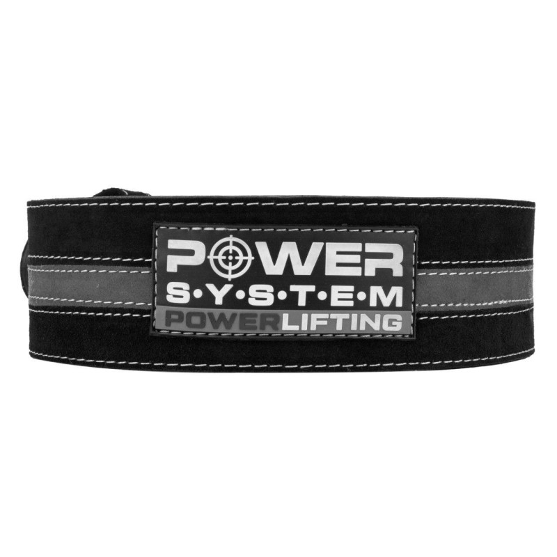 Пояс для пауерліфтингу Power System PS-3800 PowerLifting шкіряний Black/Grey Line XL