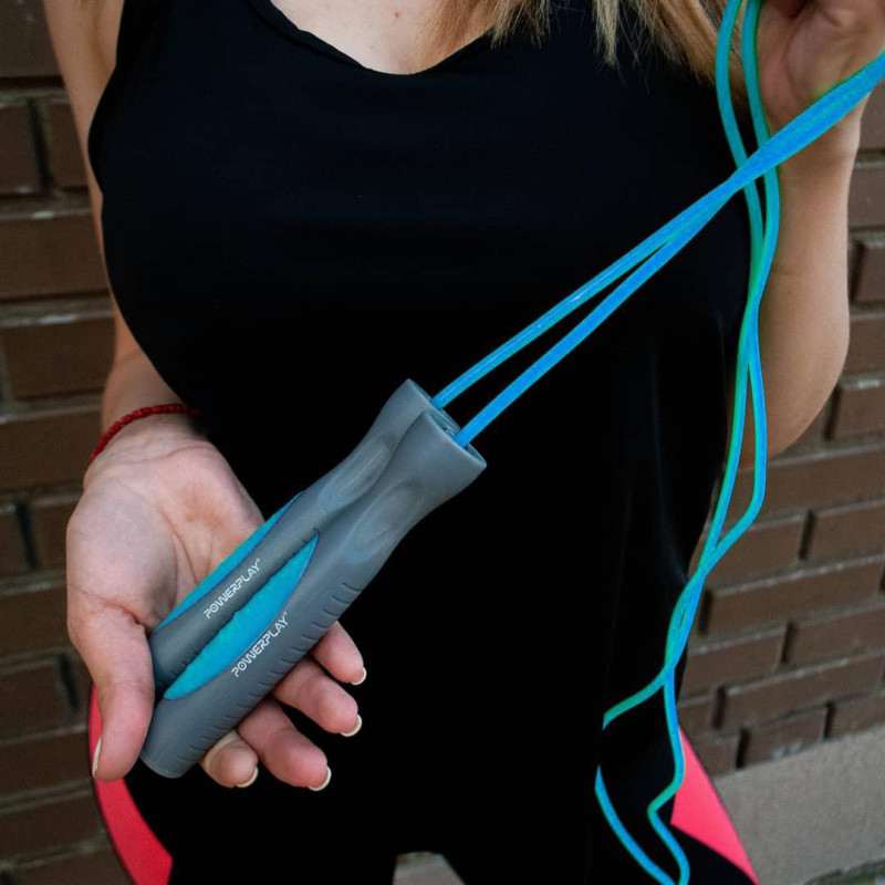 Скакалка PowerPlay 4204 Classic Jump Rope Блакитна (2,7m.)
