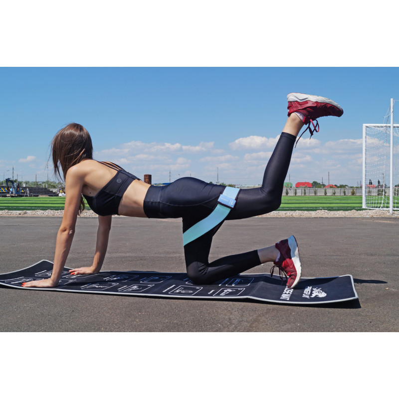 Тканева гумка для фітнесу та спорту PowerPlay 4111 Hip Band M Medium Блакитна (d_76cm)